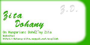 zita dohany business card